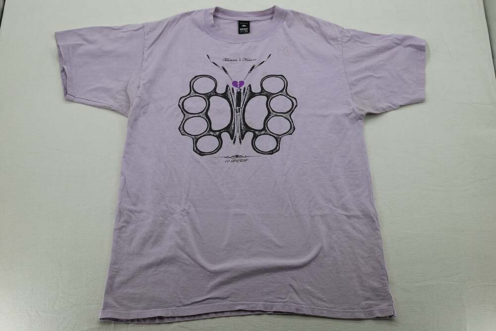 10.Deep Human's Nature Butterfly Brass Knuckles Graphic T-Shirt